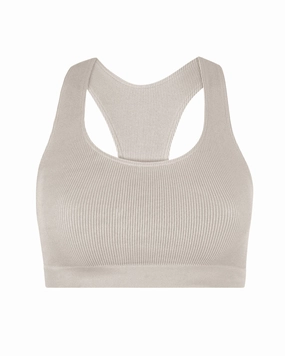 RIBBED ELATED Bra Top | Taupe