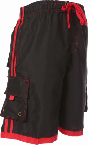 Sakkas Mens Contrast Stripes Skate Surf Board Short/Swim Trunks