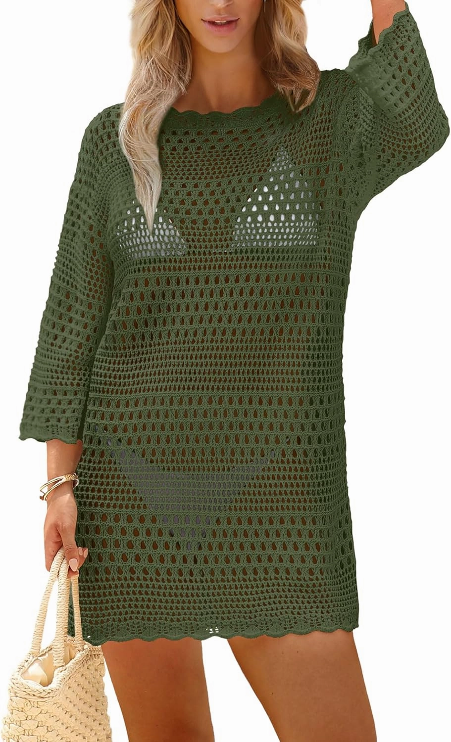 SAMPEEL Swimsuit Coverup for Women Beach Vacation Clothes Bathing Suit Cover Up Crochet Dresses Summer Cruise Outfits 2025