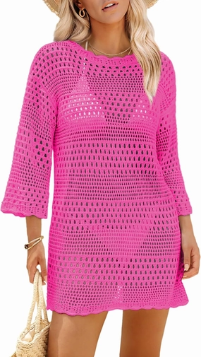 SAMPEEL Swimsuit Coverup for Women Beach Vacation Clothes Bathing Suit Cover Up Crochet Dresses Summer Cruise Outfits 2025
