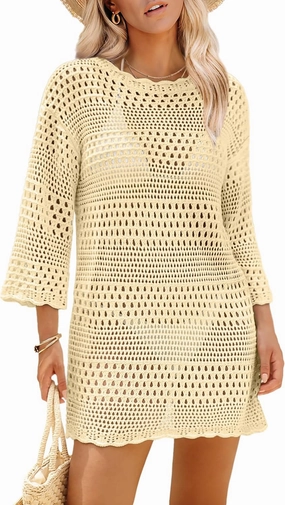 SAMPEEL Swimsuit Coverup for Women Beach Vacation Clothes Bathing Suit Cover Up Crochet Dresses Summer Cruise Outfits 2025