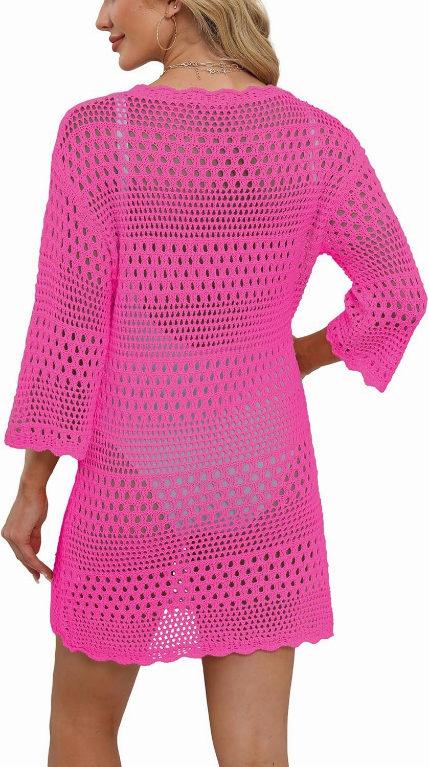 SAMPEEL Swimsuit Coverup for Women Beach Vacation Clothes Bathing Suit Cover Up Crochet Dresses Summer Cruise Outfits 2025