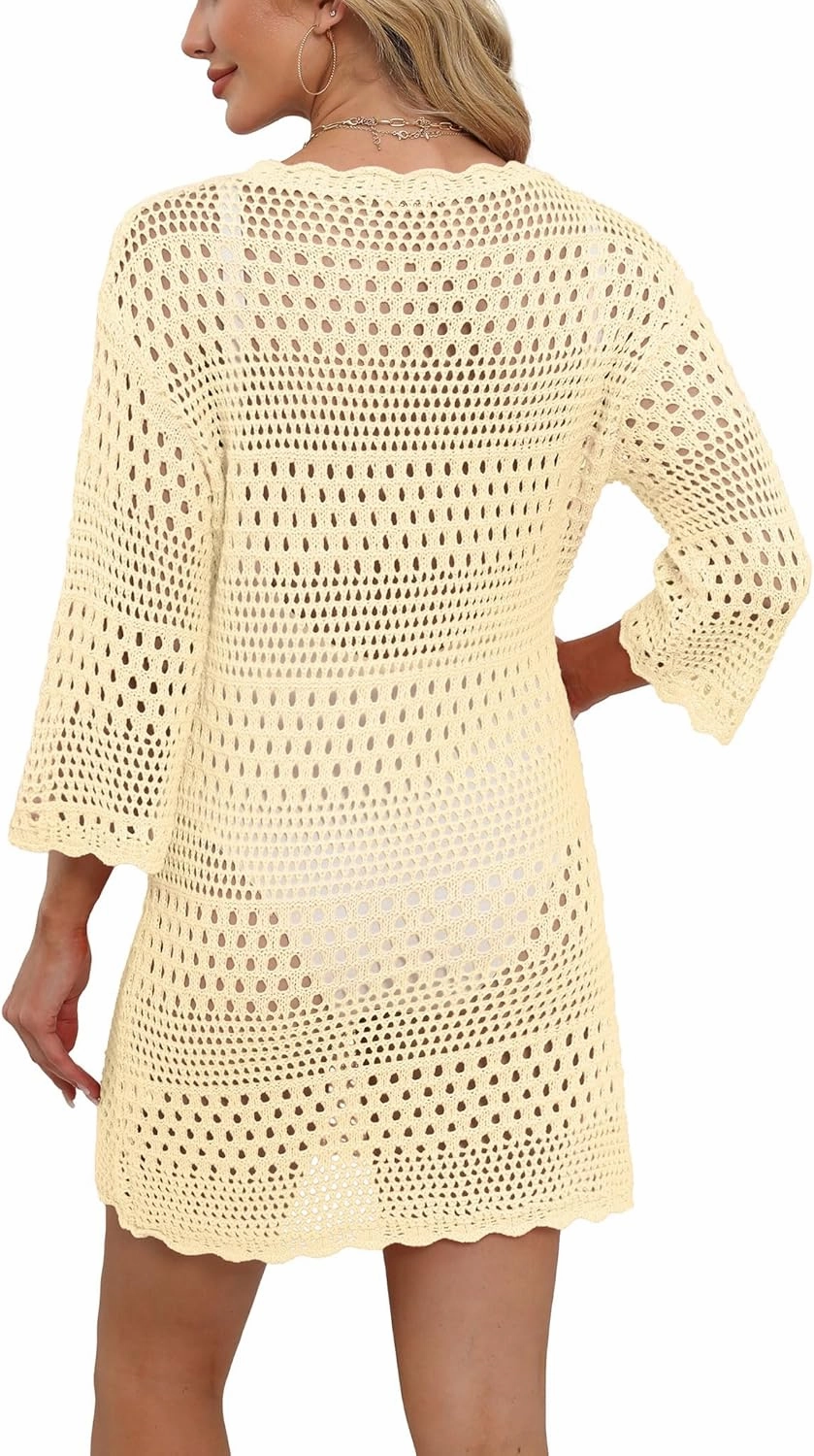 SAMPEEL Swimsuit Coverup for Women Beach Vacation Clothes Bathing Suit Cover Up Crochet Dresses Summer Cruise Outfits 2025