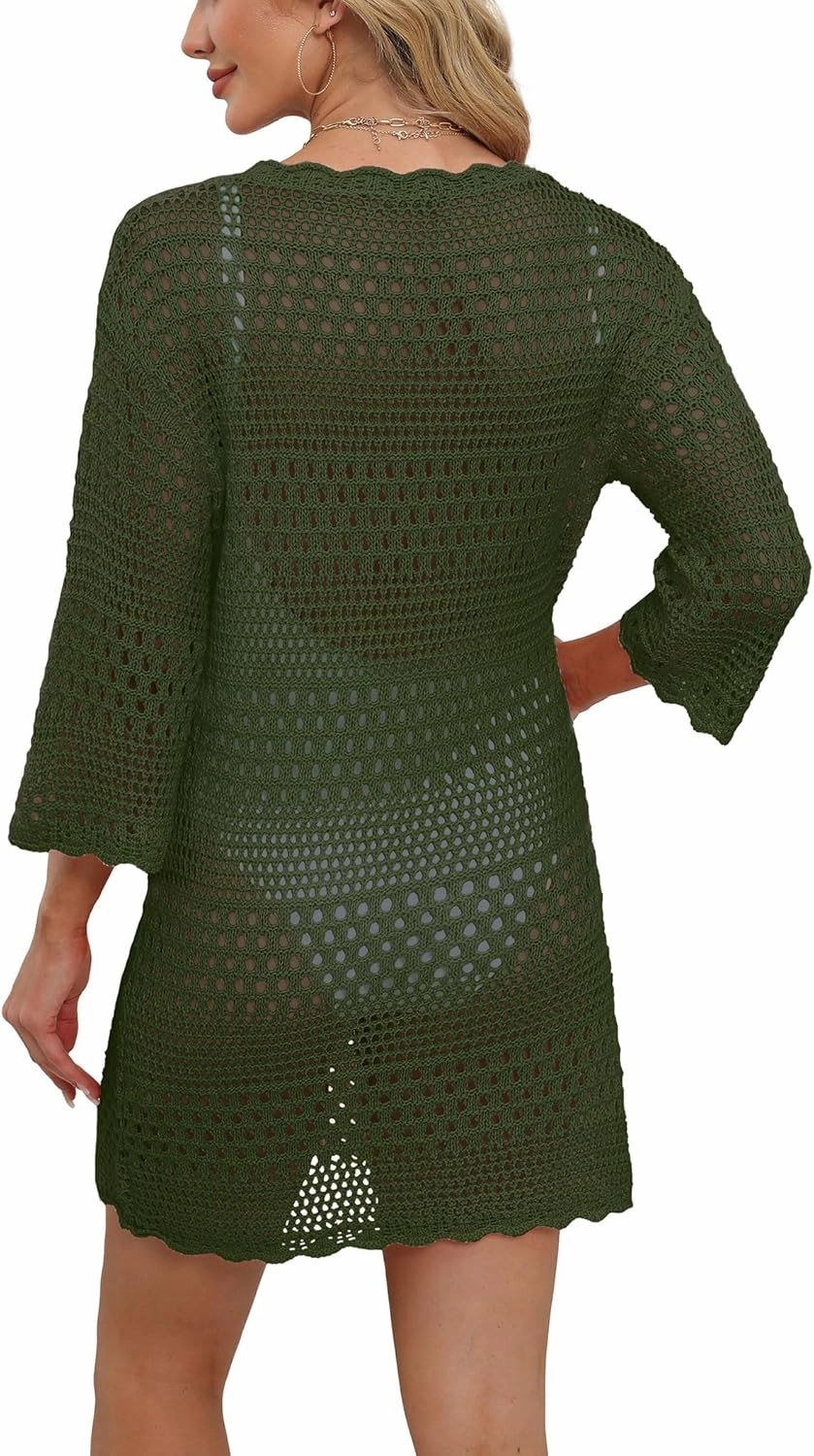 SAMPEEL Swimsuit Coverup for Women Beach Vacation Clothes Bathing Suit Cover Up Crochet Dresses Summer Cruise Outfits 2025