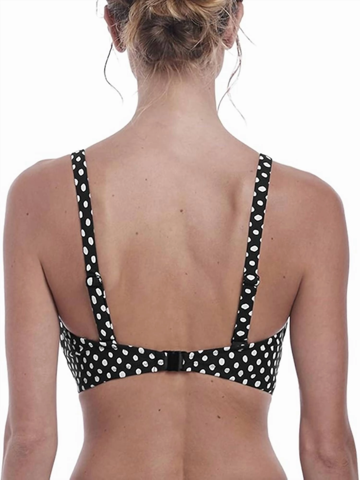 Santa Monica Underwire Plunge Bikini Swim Top In Black