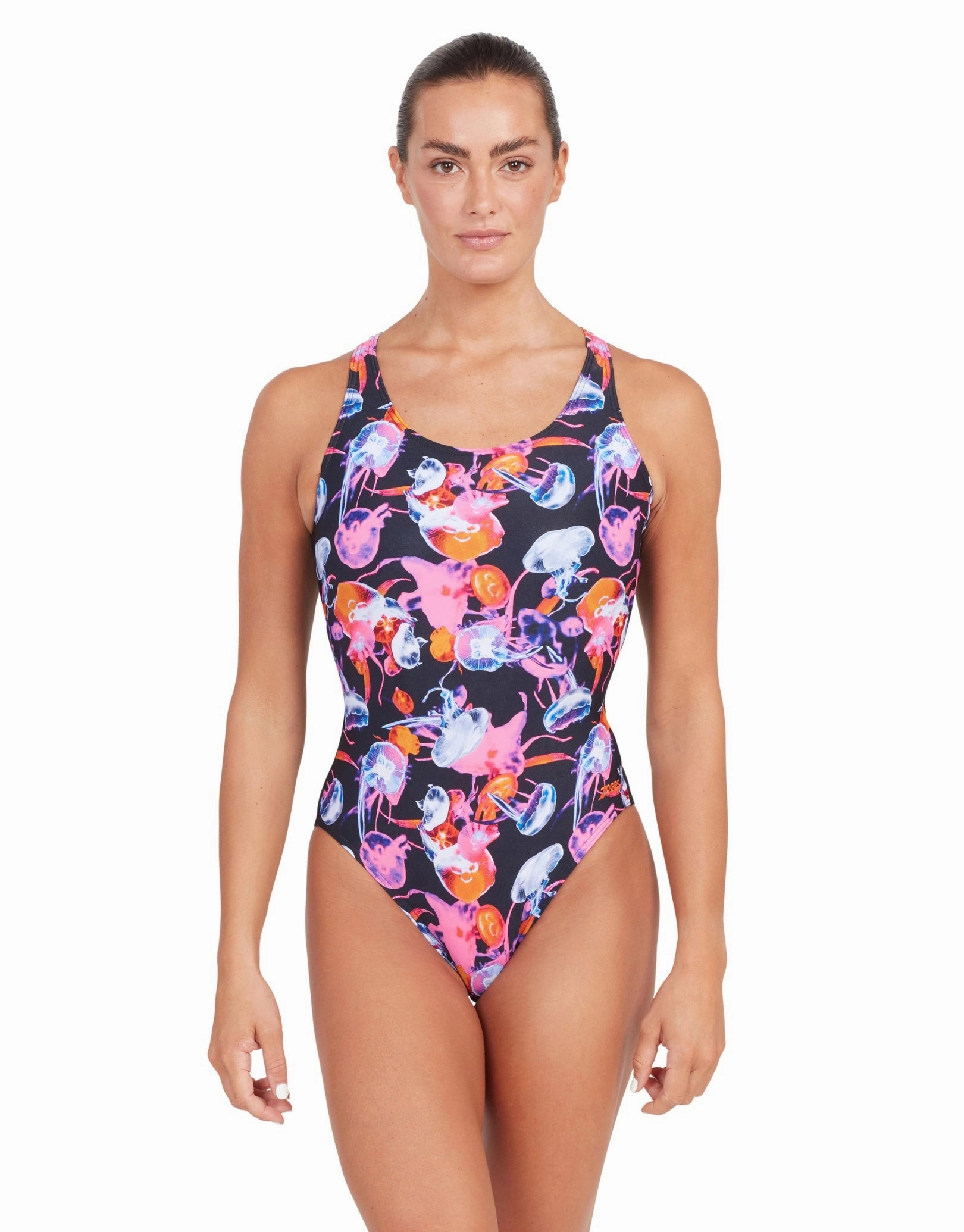 Sea Flowers Actionback Swimsuit - Black/Multi