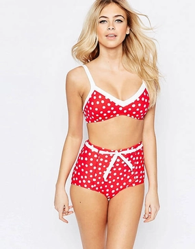 Seafolly Polkadot Spot On Red & White Bralette Bikini Top