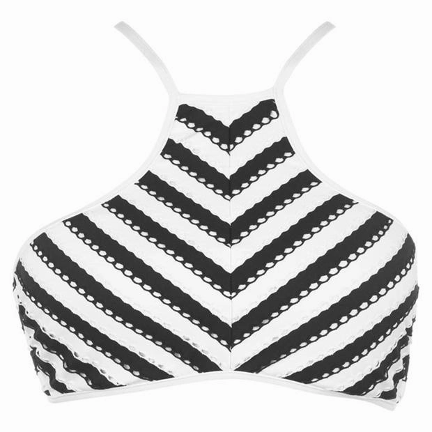Seafolly Tankini Tank Top Bikini Black & White Coast To Coast With High Neck