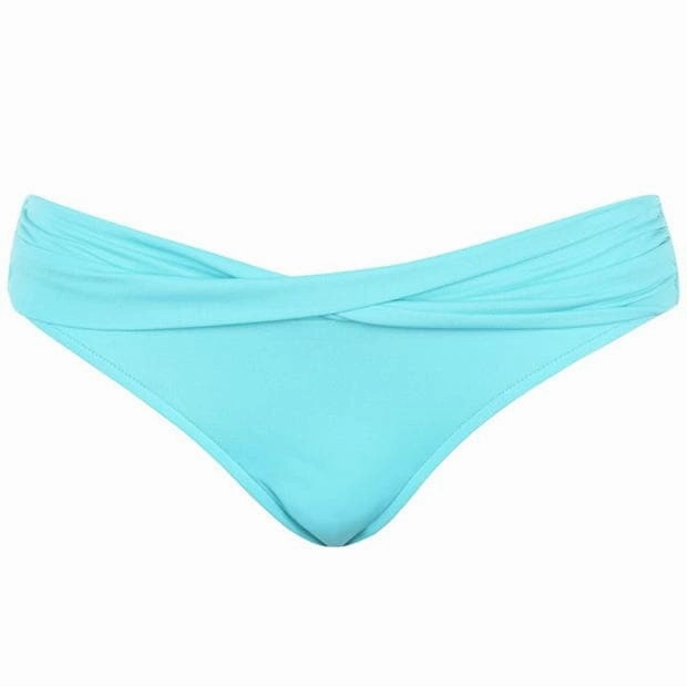 Seafolly Turquoise Bikini Goddess Twist Band Hipster Seychelles Bottoms
