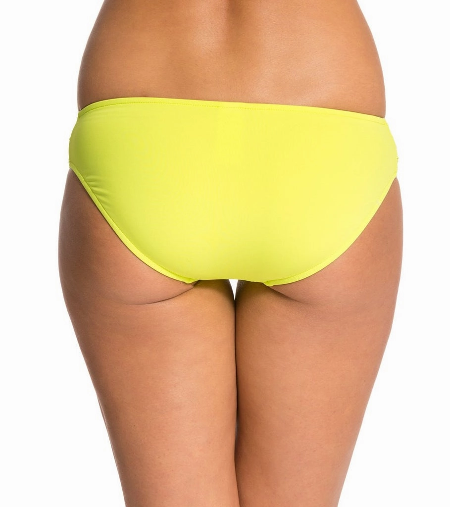 Seafolly Yellow Pleated Goddess Chartreuse Hipster Bikini Bottoms