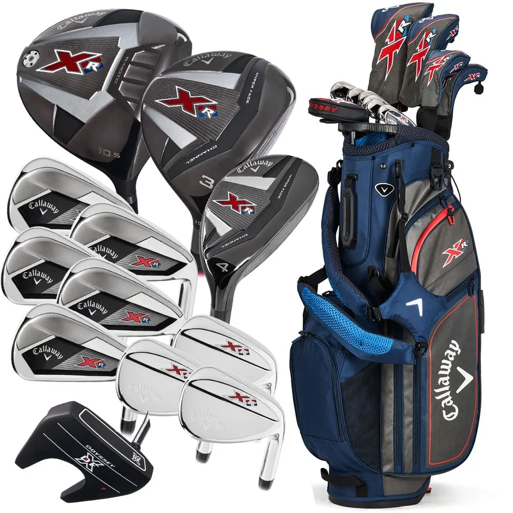 Selling Fast Callaway XR 13-Piece Stand Bag Package Set - Navy/Silver -  Graphite Best-Selling, Golf push cart, Novelty golf head covers
