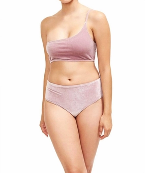 Serena Hipster Bikini Bottom In Blush Velvet