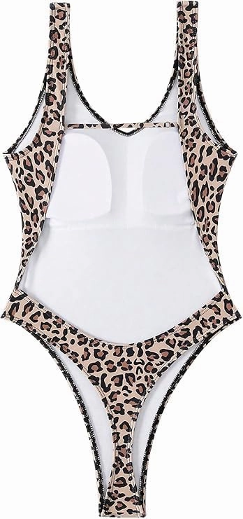 Sexy Backless Cheeky High Cut Leg Thong V Neck One Piece Swimsuit