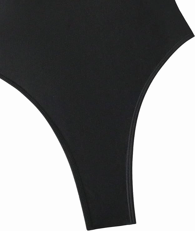 Sexy Backless Cheeky High Cut Leg Thong V Neck One Piece Swimsuit