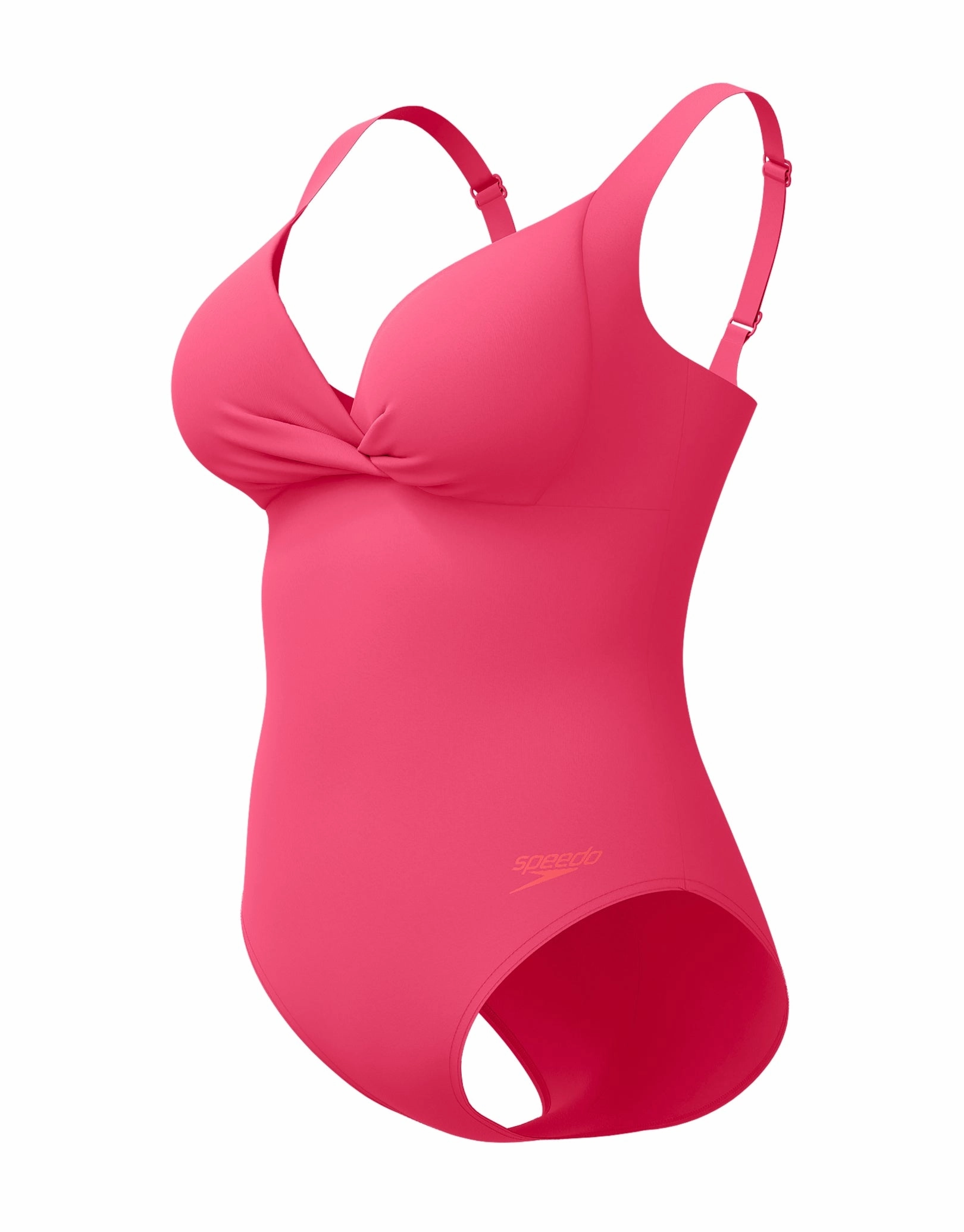 Shaping Cross Knot Swimsuit - Dark Pink
