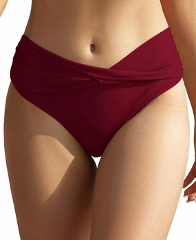 SHEKINI Women's Bikini Bottom Twist Front Cheeky Swimsuit Ruched Bathing Suit Bottoms