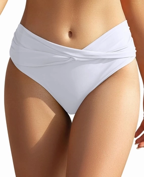 SHEKINI Women's Bikini Bottom Twist Front Cheeky Swimsuit Ruched Bathing Suit Bottoms