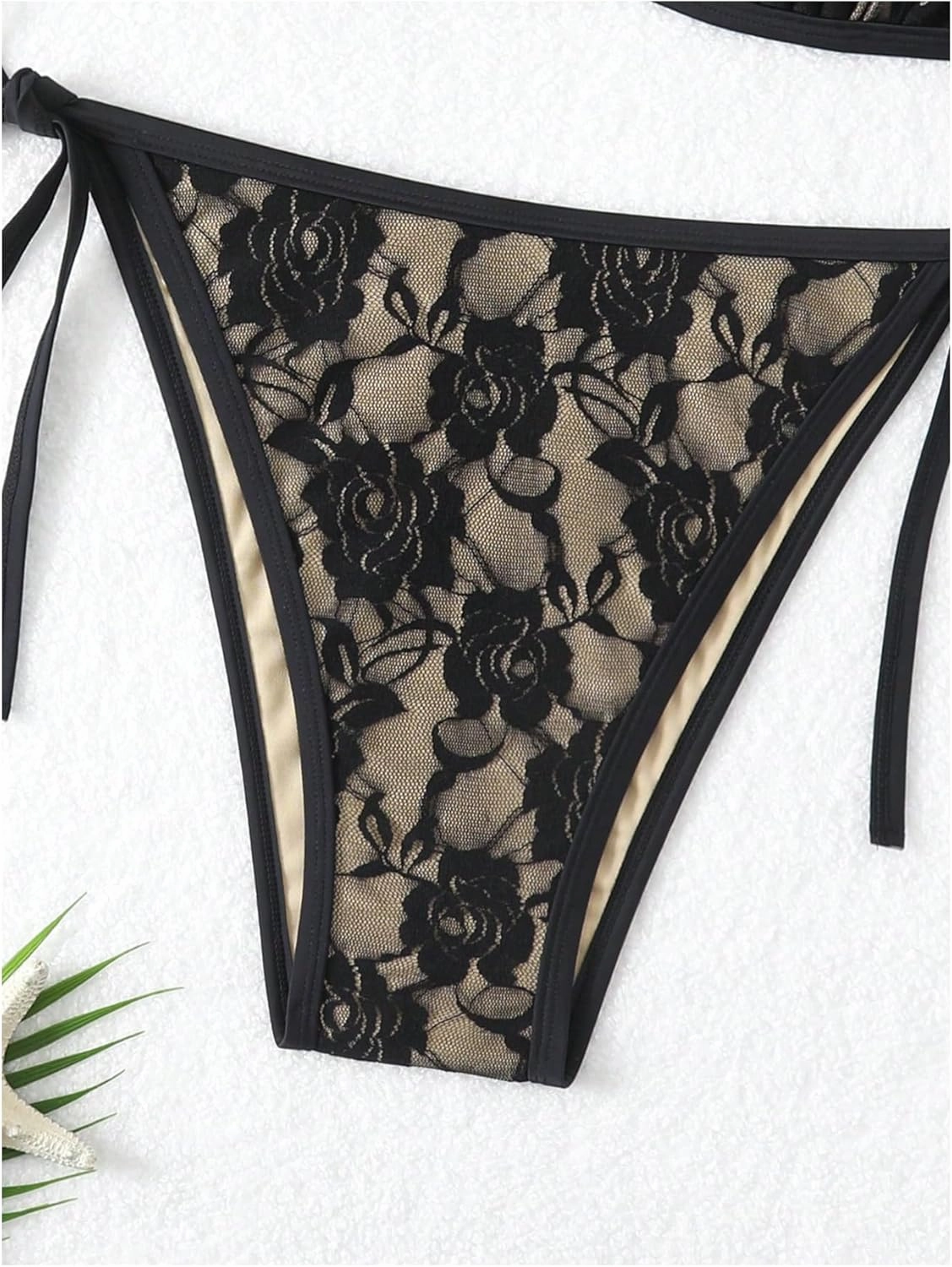 SHENHE Women's Plus Size Floral Lace Swimsuits 2 Piece Triangle Halter Tie String Bikini Set