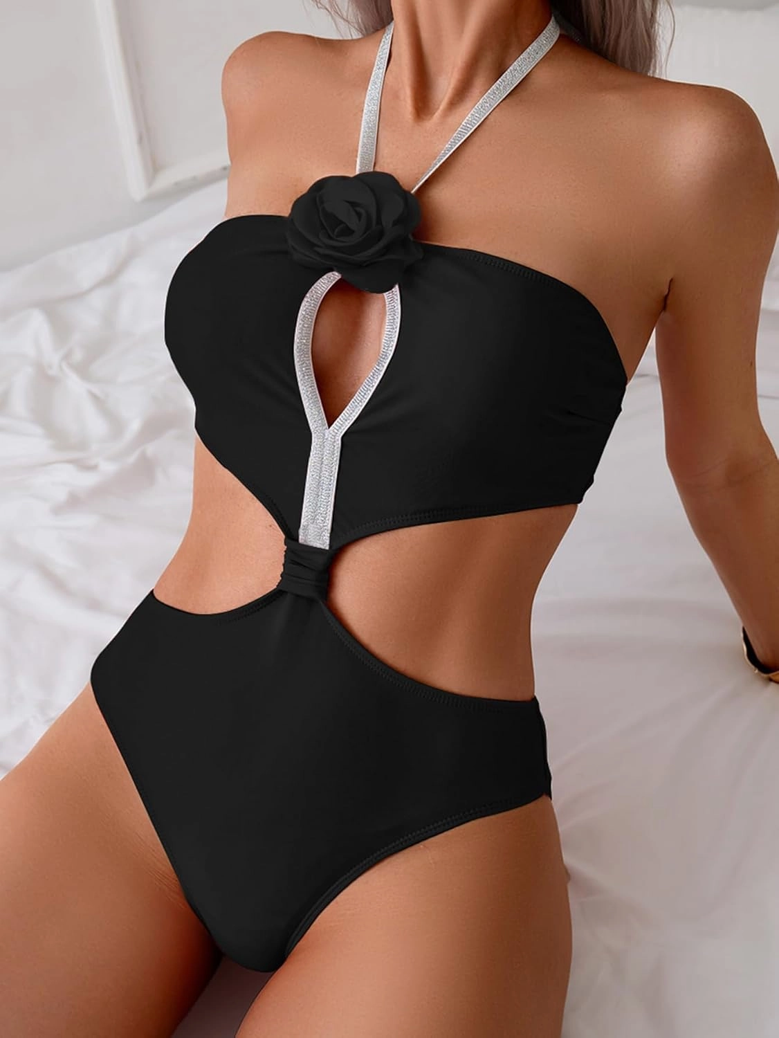 SherryDC Women's Sexy Cutout One Shoulder High Cut Cheeky One Piece Swimsuit Bathing Suit