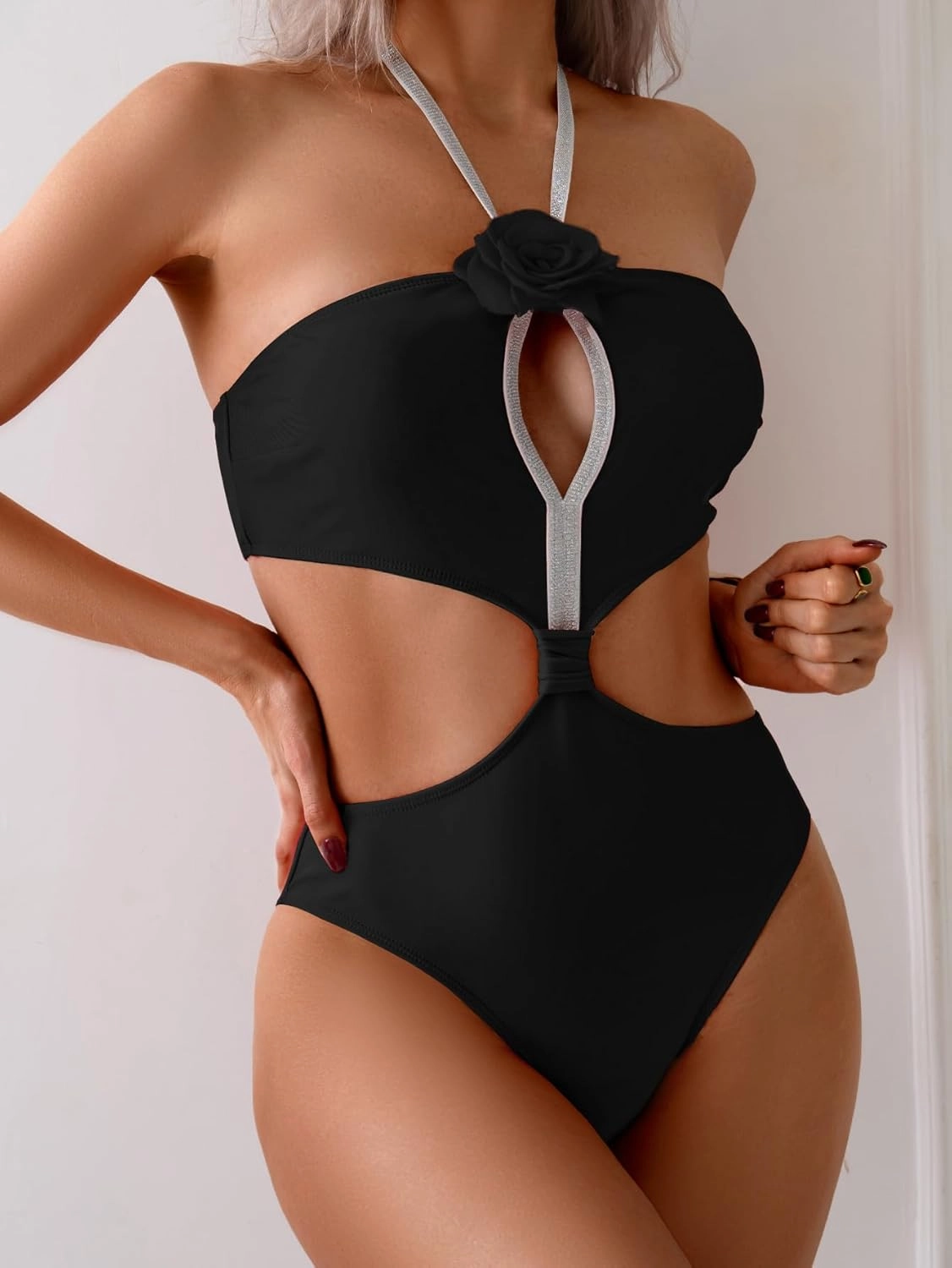 SherryDC Women's Sexy Cutout One Shoulder High Cut Cheeky One Piece Swimsuit Bathing Suit