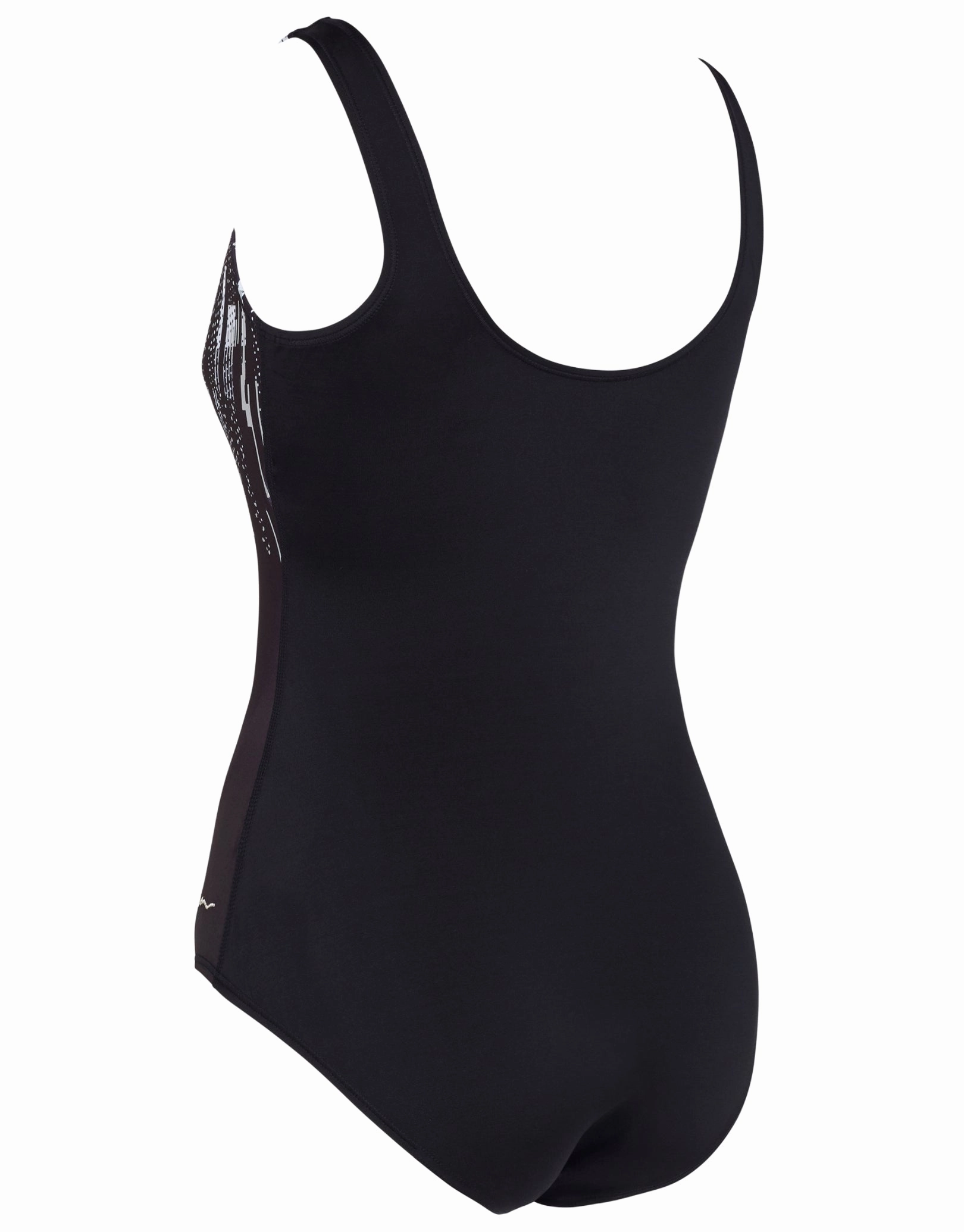 Shimmer Scoopback Swimsuit - Black/White