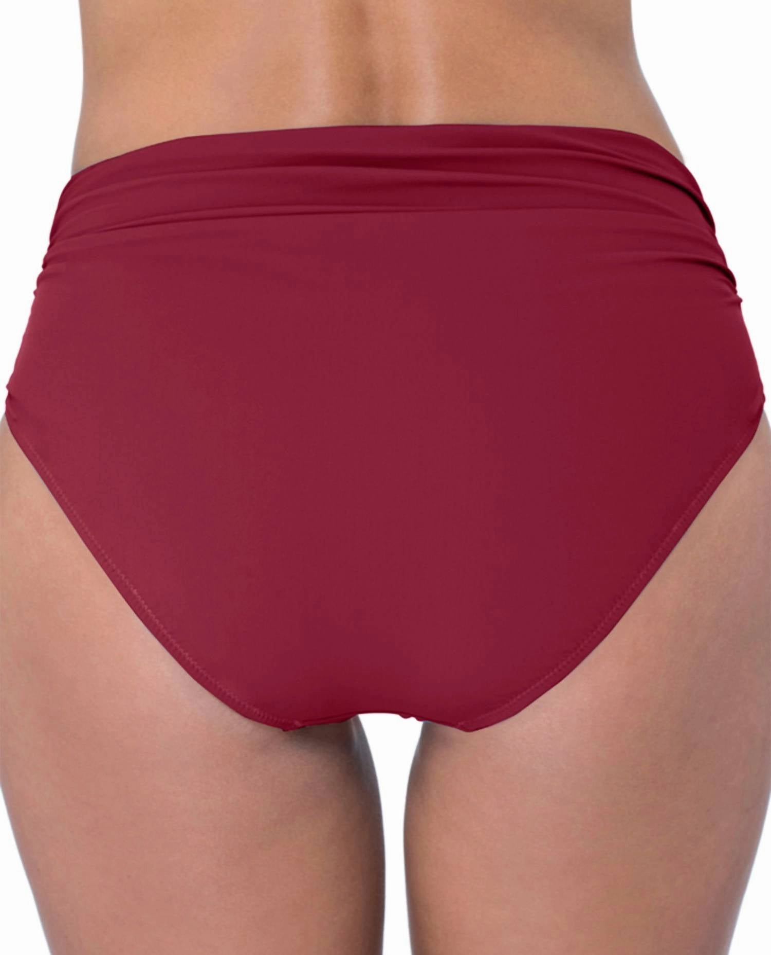 Shirred Tankini Bottom In Tutti Frutti Merlot