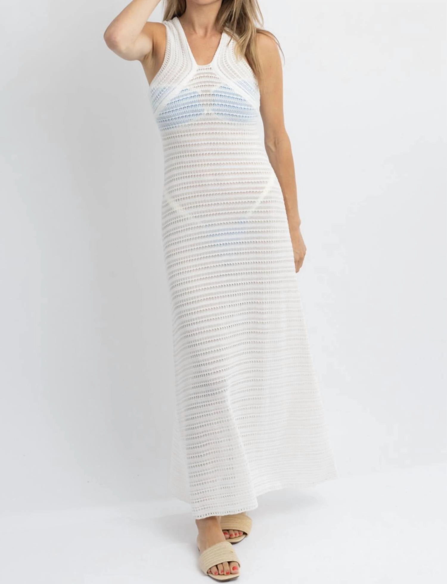 Shoreside Crochet Coverup Dress In White