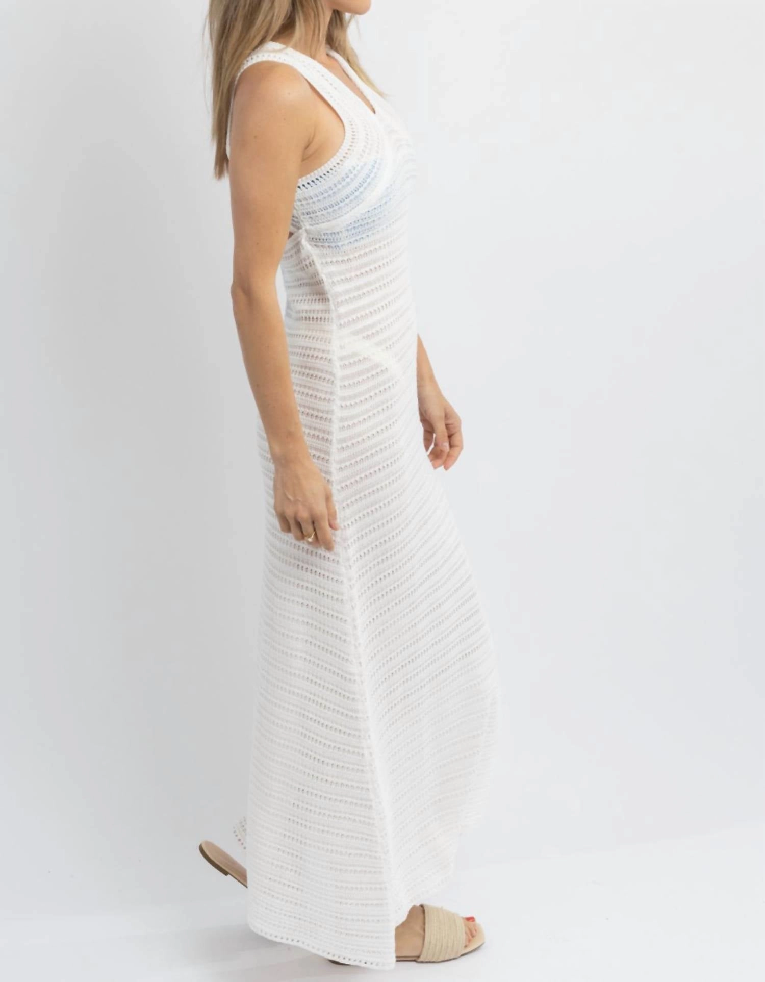 Shoreside Crochet Coverup Dress In White