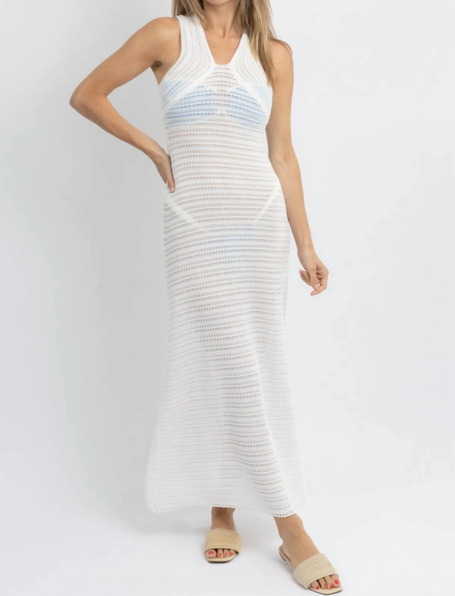 Shoreside Crochet Coverup Dress In White