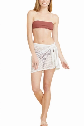 Sicily Sarong In White Crochet