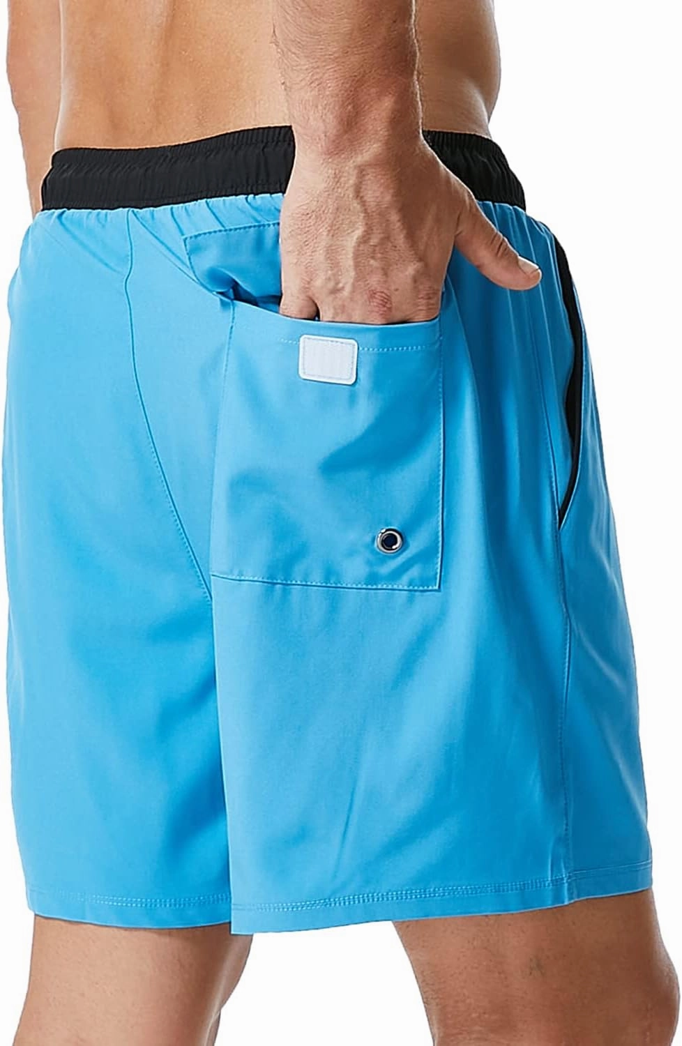 SILKWORLD Mens Swim Trunks with Compression Liner 2 in 1 Quick Dry Bathing Suit Beach Shorts with Zipper Pockets
