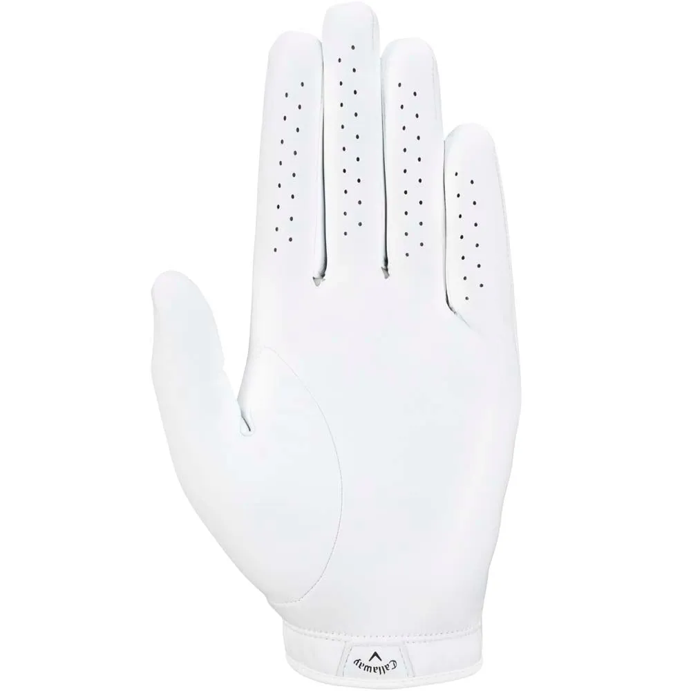 Callaway Tour Authentic '25 Glove - White, Golf gift for men, Golf cart accessories