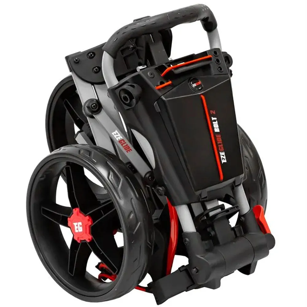 EzeGlide Bolt 2 3-Wheel Push Trolley - Matt Grey/Red, Golf ball retriever, Golf club grips