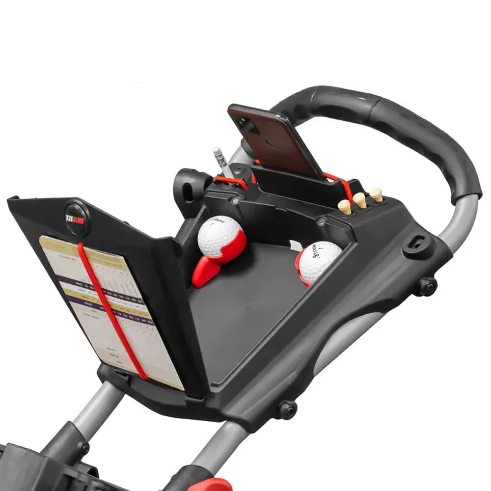EzeGlide Bolt 2 3-Wheel Push Trolley - Matt Grey/Red, Golf organizer for car