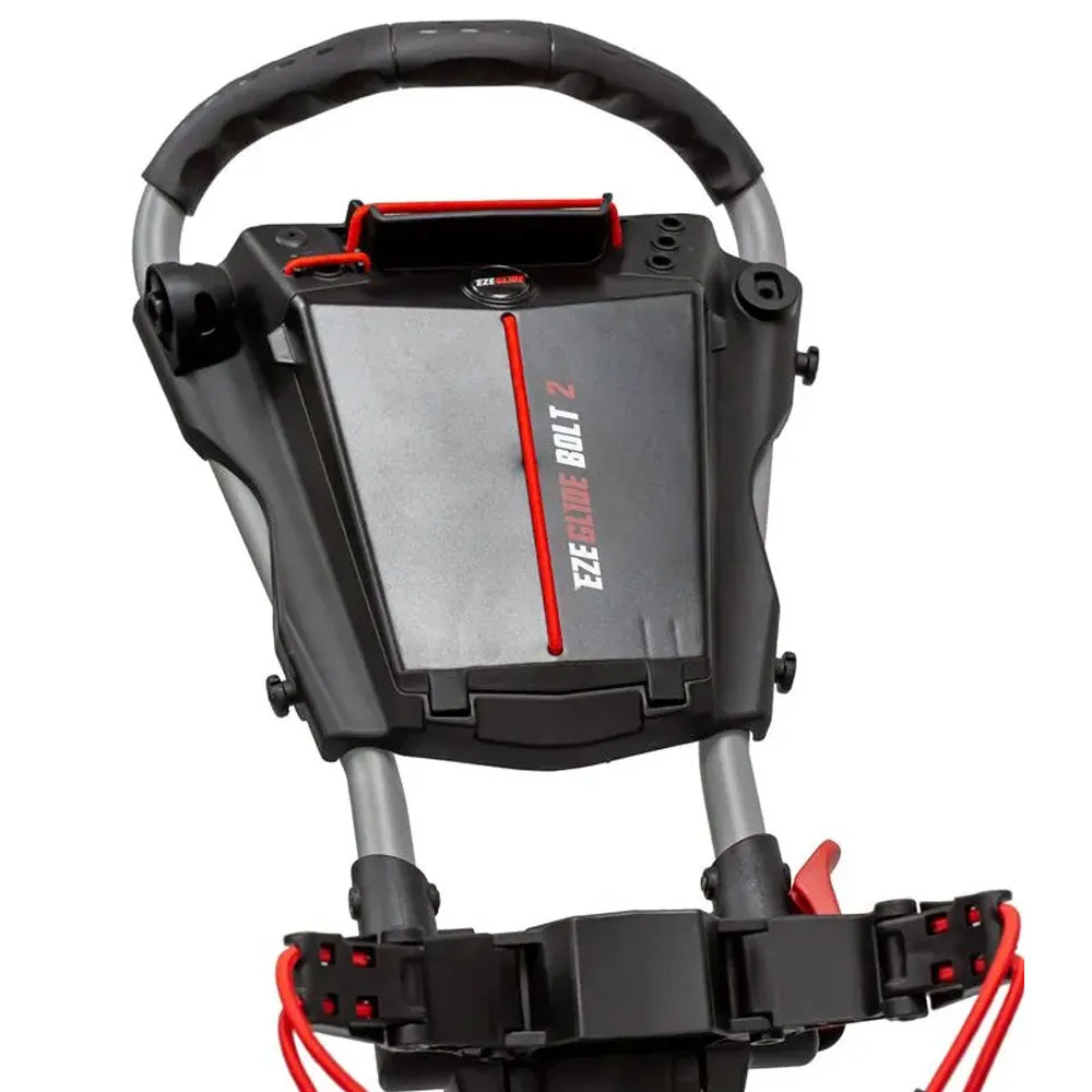 EzeGlide Bolt 2 3-Wheel Push Trolley - Matt Grey/Red, Golf gear for tall men, Golf training aid, Golf meme gifts
