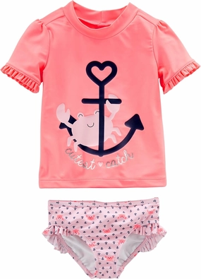 Simple Joys by Carter's Girls' 2-Piece Assorted Rashguard Sets