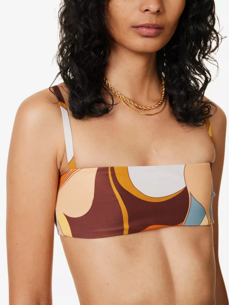 SIR. Vista Abstract Print Bandeau Bikini Top