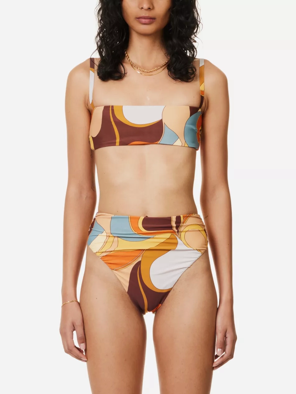 SIR. Vista Abstract Print Bandeau Bikini Top