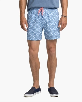 Skipping Jacks Heather Swim Trunk In Heather Clearwater Blue