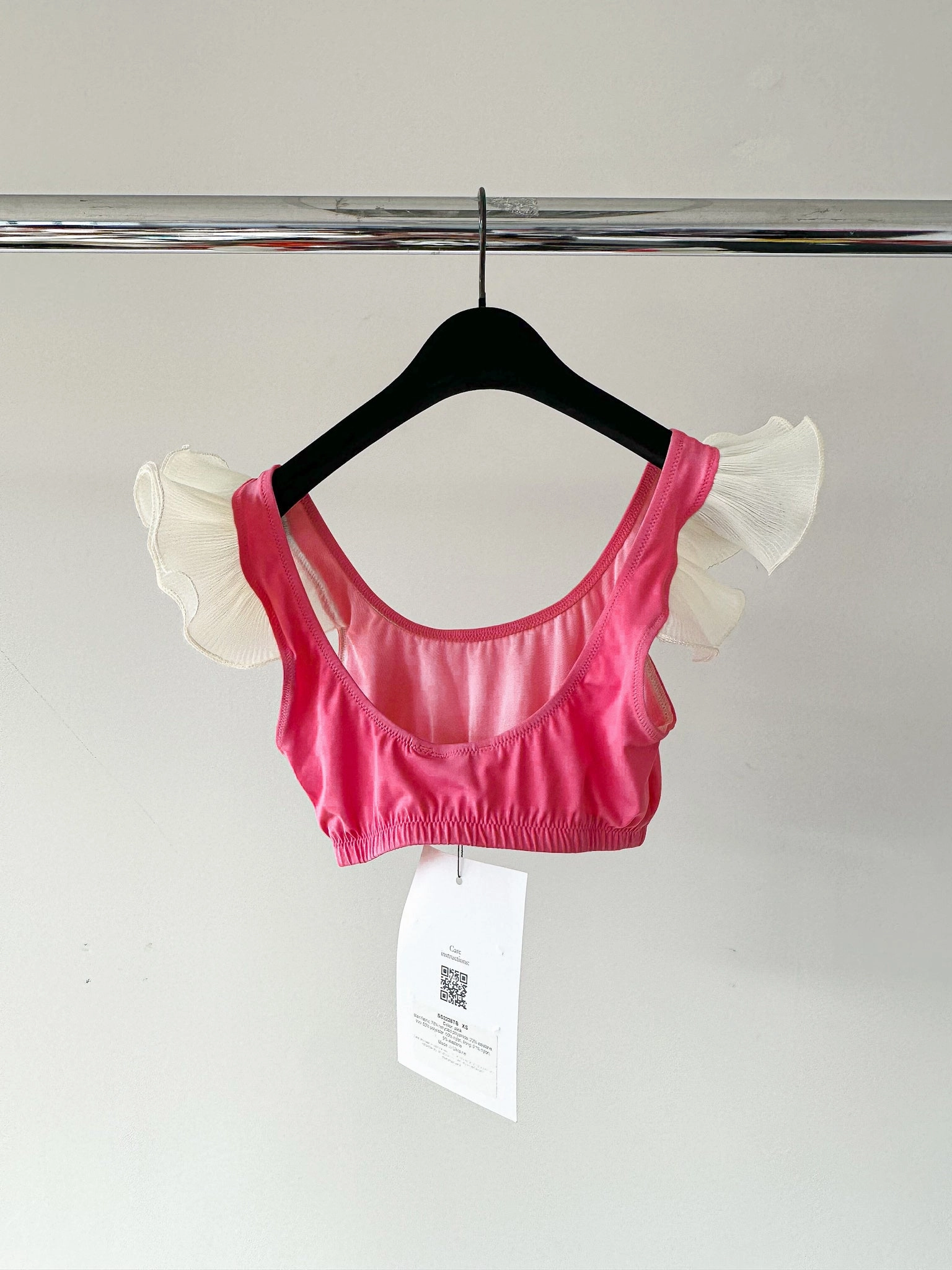 Sleeper Ariel Pink Ruffle Trim Bikini Top