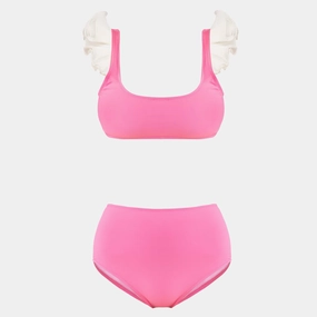 Sleeper Ariel Pink Ruffle Trim Bikini Top