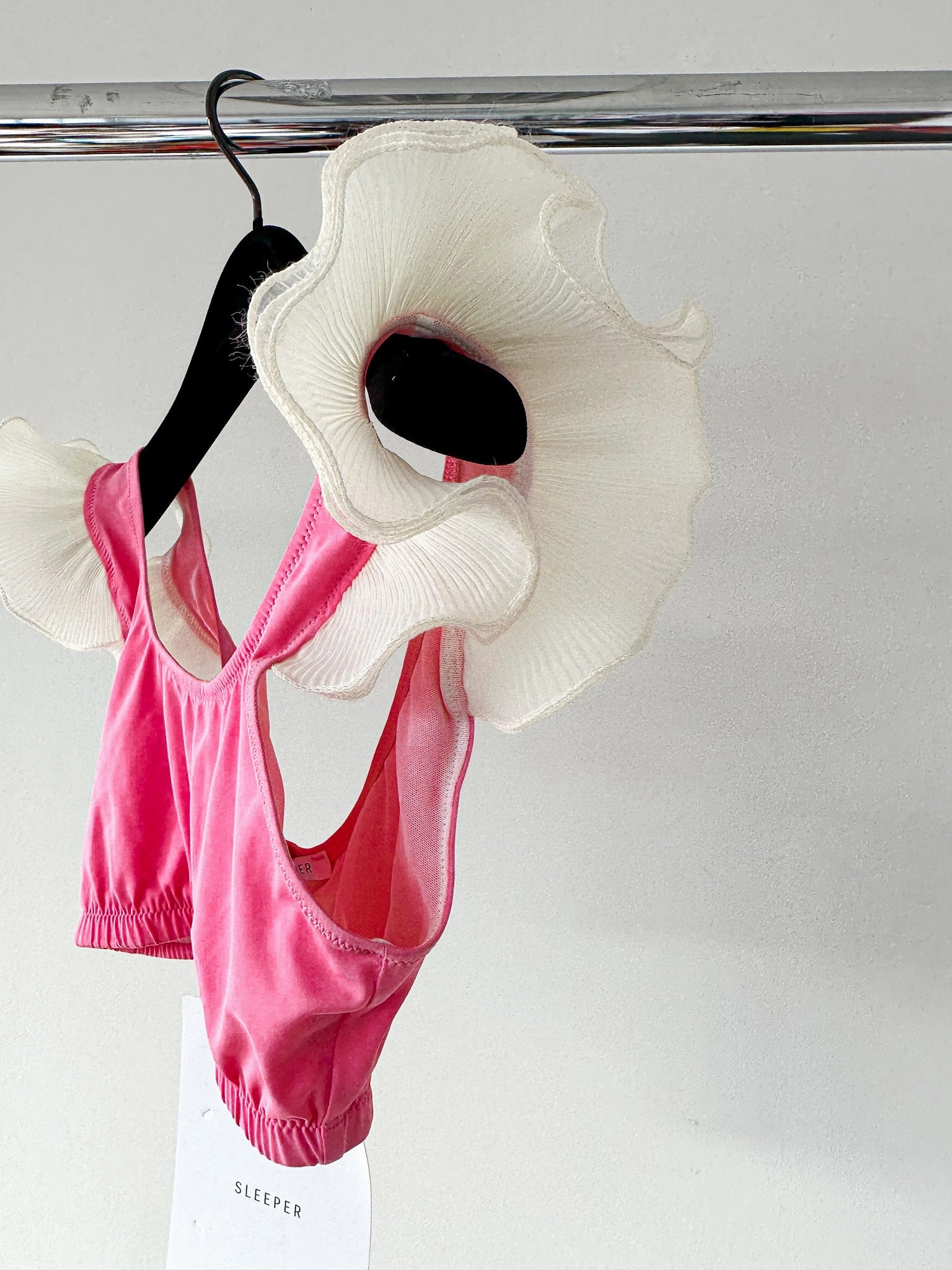 Sleeper Ariel Pink Ruffle Trim Bikini Top