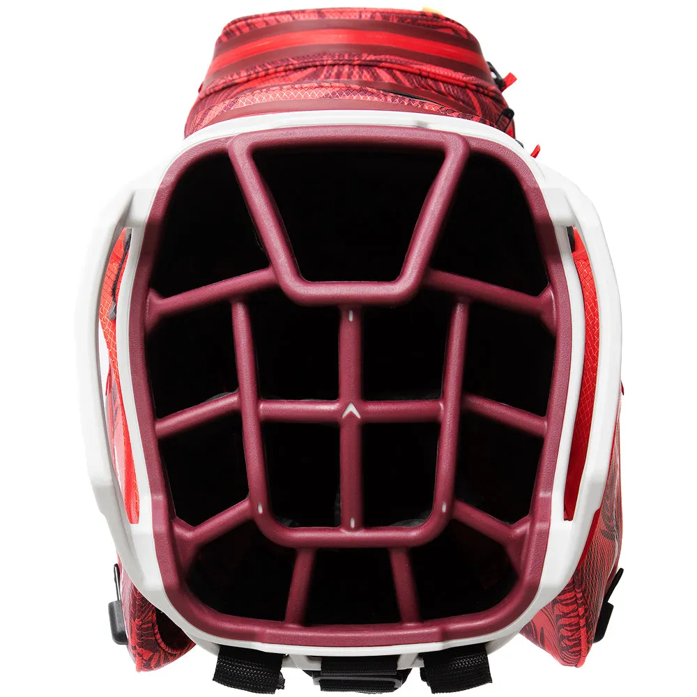 Callaway Org 14 HD Waterproof Cart Bag - Red Palms/Light Grey, TaylorMade Stealth driver, Breathable golf pants