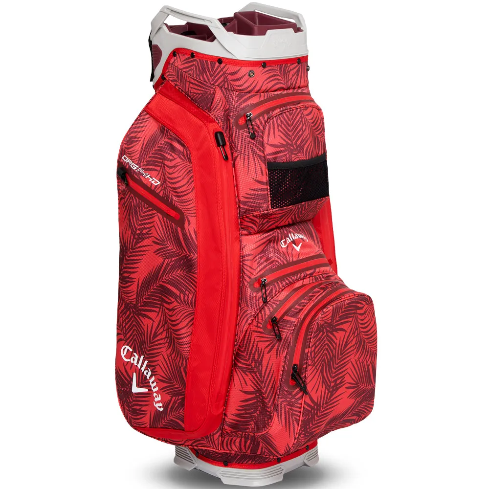 Callaway Org 14 HD Waterproof Cart Bag - Red Palms/Light Grey, Airline approved golf bag, Wide width golf shoes