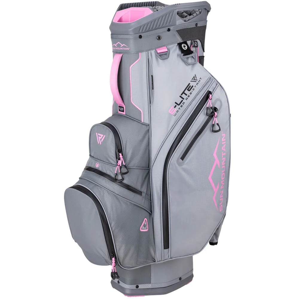 Sun Mountain E-Lite Cart Bag - Nickel/Cadet/Pink, Fingerless golf gloves