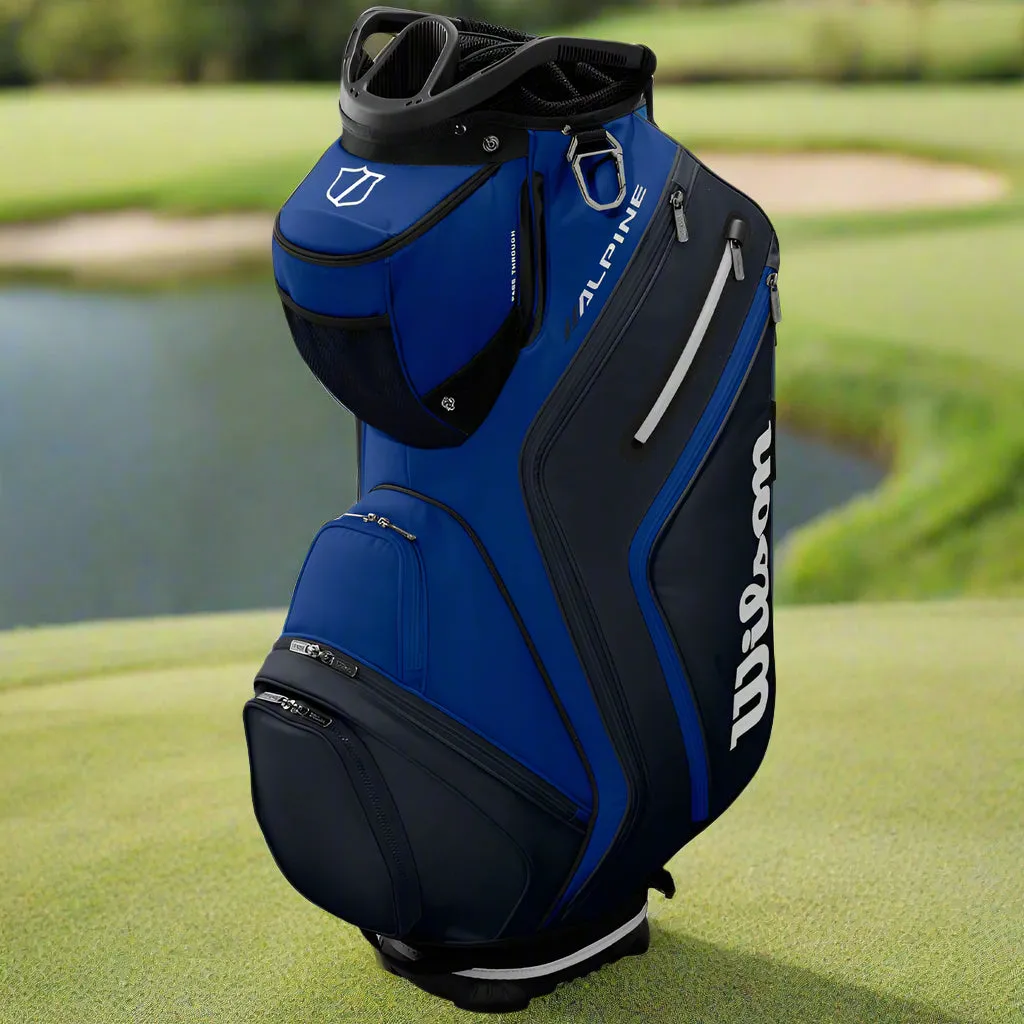 Wilson Alpine Cart 14 Bag - Navy/Blue, FootJoy golf shoes, Airline approved golf bag