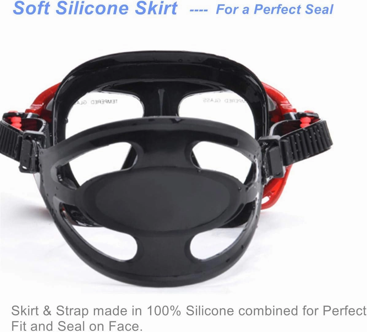 Snorkel Diving Mask Panoramic HD Swim Mask, Anti-Fog Scuba Diving Goggles,Tempered Glass Dive Mask Adult Youth Swim Goggles with Nose Cover for Diving, Snorkeling, Swimming