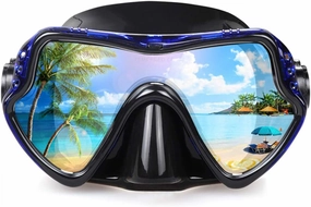 Snorkel Diving Mask, Professional Snorkeling Mask Gear, Ultra Clear Lens with Wide View Tempered Glass Goggles,Anti Leakage Scuba Mask, Silicone Swimming Goggles Mask for Adults, 3 Color