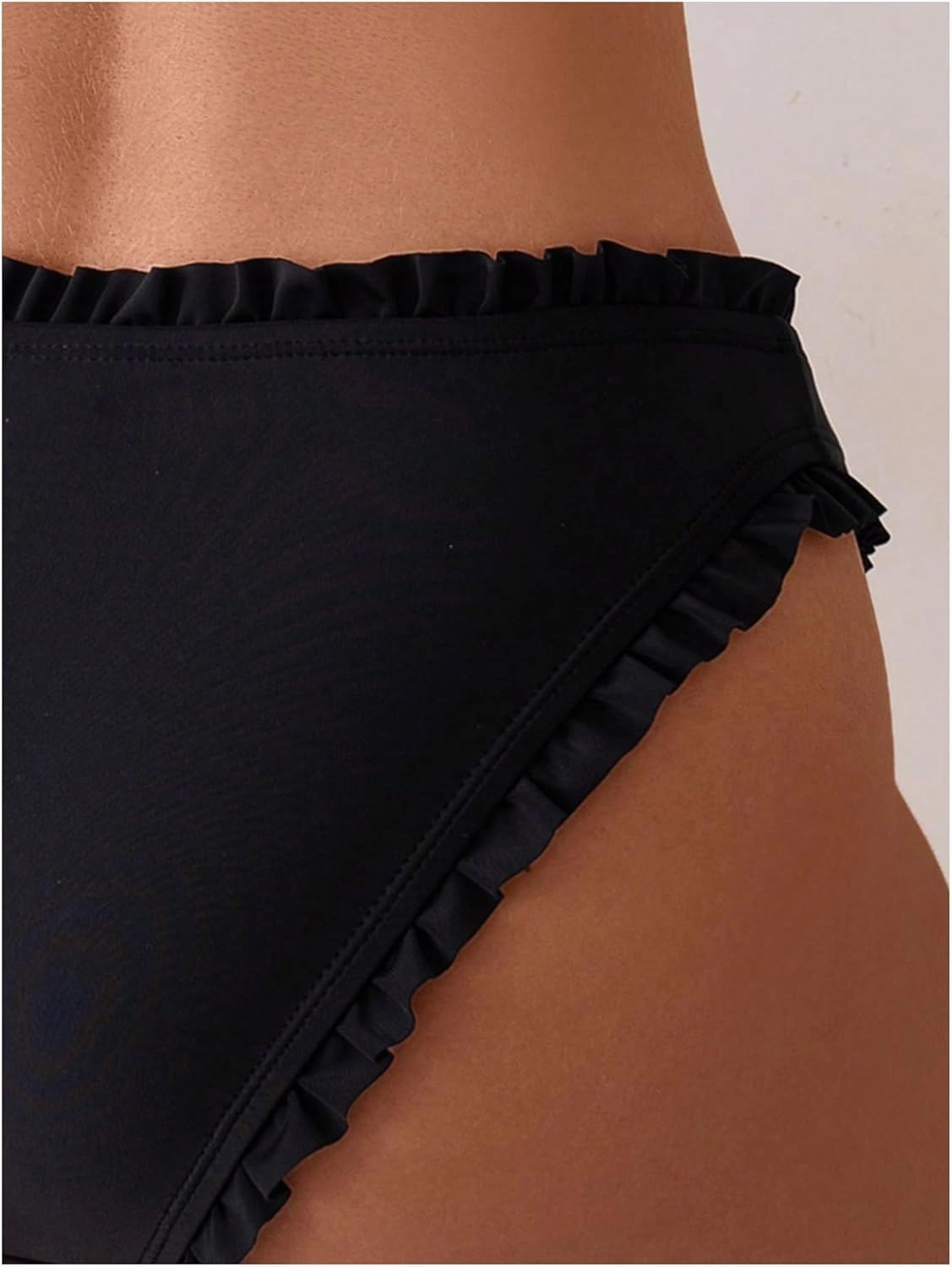SOLY HUX Bikini Bottoms for Women Frill Trim Swimsuit Bottom Summer Beach Swim Briefs