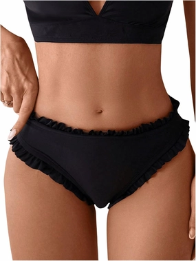 SOLY HUX Bikini Bottoms for Women Frill Trim Swimsuit Bottom Summer Beach Swim Briefs
